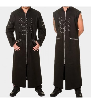 Men’s Gothic Hellraiser Pinhead Punk Long Coat